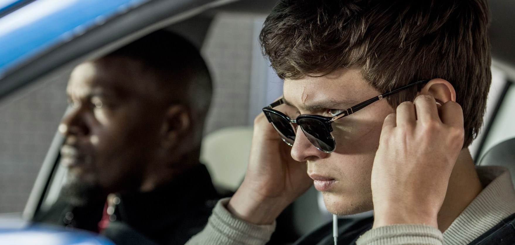 Ansel Elgort and Jamie Foxx in Baby Driver
