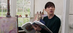This is a cat and mouse situation for Domhnall Gleeson and James Corden in Peter Rabbit. | Credit: Columbia Pictures