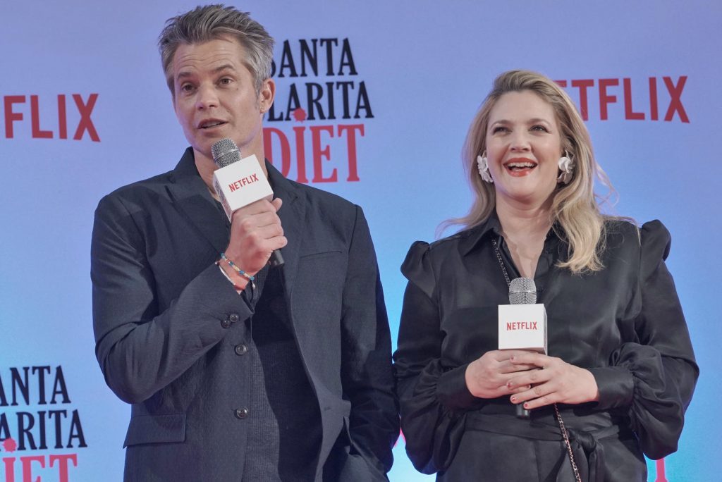 Santa Clarita Diet stars Timothy Olyphant and Drew Barrymore answers questions about the show during the red carpet event in SM Megamall.