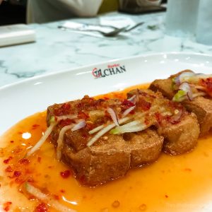 SIlky tofu in sweet and spicy sauce at Hawker Chan Philippines.