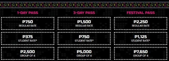 Ticket prices for Pinoy Playlist 2018