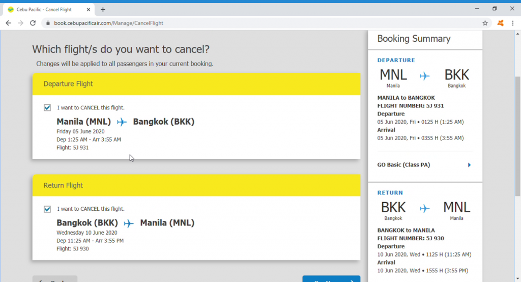 Cancel them flights. | How I Converted My Cancelled Cebu Pacific Flights to Travel Fund | The Little Binger